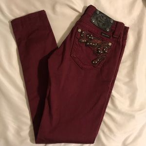 Maroon Miss Me Jeans